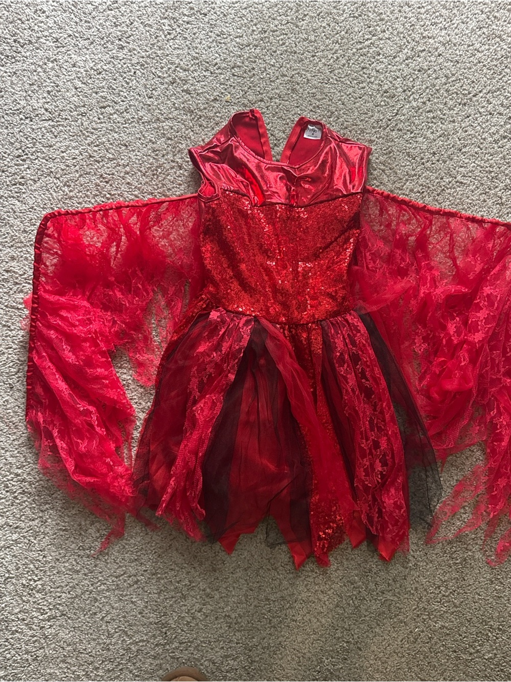 Red Sequin Devil Costume Dress for Kids